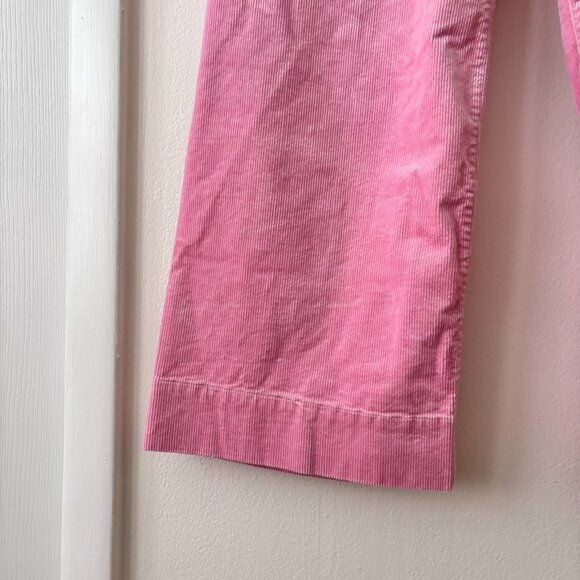 Anthropologie Maeve The Colette Cropped Wide Leg Corduroy Pants in Pink - Picture 7 of 10